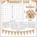 Cinnvoice 39.4x28 Inch Photo Display Board with Clips Number Sticker Burlap Banner Farmhouse Photo Display Rack Rustic Picture Frame Board for Wedding Back to School Party Decor