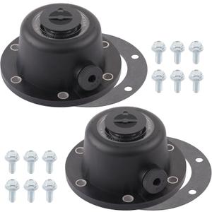 2 PCS Composite Steer Hub Cap for Trailer Axle with Gaskets and 12PCS Flange Bolts Replaces for 1612 1711 and 343-4024