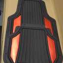 Motor Trend ChromeTech Car Floor Mats Full Set - Durable Rubber Floor Mats for Cars with Two Tone Accent, All Weather Interior Protection for Front and Rear with Non-Slip Backing, Red Chrome