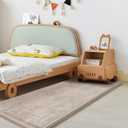 Huloo Sleep Play Mat for Babies Toddlers,1.3" Thick Elasti-Foam Anti-Fall Cushion Mat for Kids Room,2872 Bedroom Bedside Rugs,Water-Repellent Soft Coral Velvet,Non-Slip(Beige)