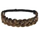 TOECWEGR Braid Headband 3 Strands Synthetic Braided Headbands Stretch Plaited Hairpiece Fashion Girl Costume Hair Accessories
