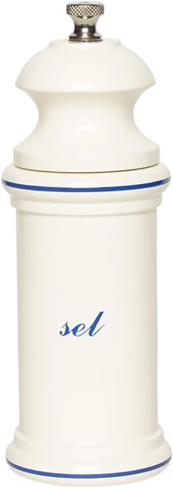 Fletchers' Mill Provencal Salt Mill, White with Blue "Sel" - 6 inch