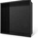 Shower Niche - 12 x 12, Matte Black Stainless Steel Recessed Shower Niche for Bathroom Storage, No Tile Needed, Over Mount Installation (12W  12H)