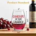 Congrats On Your Divorce We Hated Him Wine Glass Divorce Wine Glass | Divorce Party New Beginning Gifts for Women, Marriage Break Up Gifts for Friend Mom, Spiritual Inspirational Present 15oz