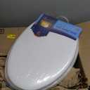 Soft Elongated Vinyl Toilet Seat, White - 19 Inch Soft Vinyl Cover with Comfort Foam Cushioning - Fits All Elongated Size Fixtures - Easy to Install Fantasia by Achim Home Decor