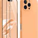 AOTESIER Magnetic for iPhone 16 Pro Max Case, [Compatible with MagSafe][Camera Protection], Food Grade Silicone Phone Case with [2 Screen Protectors], Anti-Scratch Lining, 6.9inch, Peach