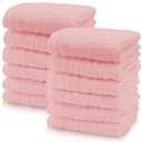 Cute Castle 12 Pack Muslin Baby Washcloths - Large 12'' by 12'' - Ultra Soft 100% Cotton - Super Absorbent Burp Cloths for Unisex, Boy, Girl -Pink