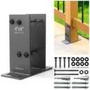 Hulave 2 Pack Stainless Steel 4" x 4" (Actual: 3.5" x 3.5") Post Base, Suitable for Terrace Railing, Fence, Mailbox, Gazebo, Porch, etc Concrete Support Anchor Base Post Anchor Bracket (Dark Gray)