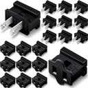 Flutesan 20 Pack Christmas Female and Male Vampire Plugs Zip Plug Electrical Gilbert Connector Male Female Slide Connector Inline Adapter for Xmas Holiday Party, Black (SPT-2)