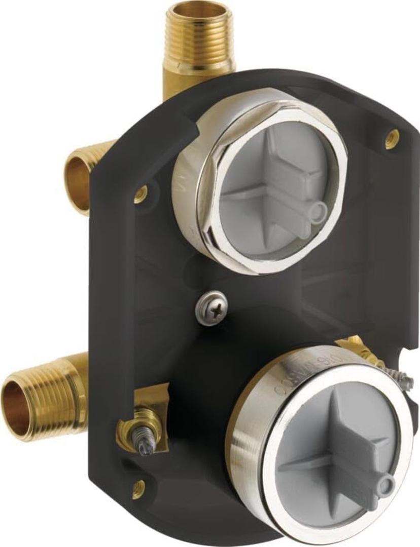 Delta Faucet R22000 MultiChoice Universal Valve 3-Setting 6-Setting Custom Shower Integrated Diverter Rough, Custom Shower Valve Kit, Brass Construction, R22000-WS (Screwdriver Stops Included)
