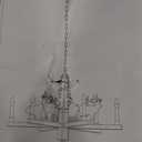 Model DS-TCL049 tochic farmhouse chandelier light fixture for living room, 35.4" western forest bear pendant chandelier lighting for dining room, vintage antique bronze chandeliers for bedroom, kitchen, entryway