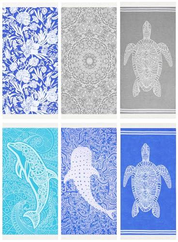 Widdonen Thin Turkish Beach Towel Lightweight Quick Dry Absorbent Cotton Bathroom Bath Pool Swim Towels Extra Large Oversized Sand Free Beach Accessories Essentials Cloud Gifts for Adult