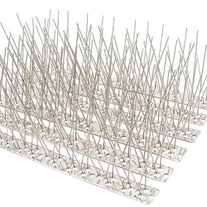 QIEGL Bird Spikes for Pigeons 304 Stainless Steel Small Birds Anti Bird Spike Metal Bird Deterrent Spikes Fence Spikes Cover 25 Feet (23 Pack Uninstalled)