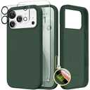 GONEZ Magnetic for iPhone 17 Pro Max Case, [Compatible with MagSafe] Anti-Scratch Microfiber Lining & Screen Protector, Silicone Camera Control, Shockproof Slim Phone Cover 6.9 inch, Army Green