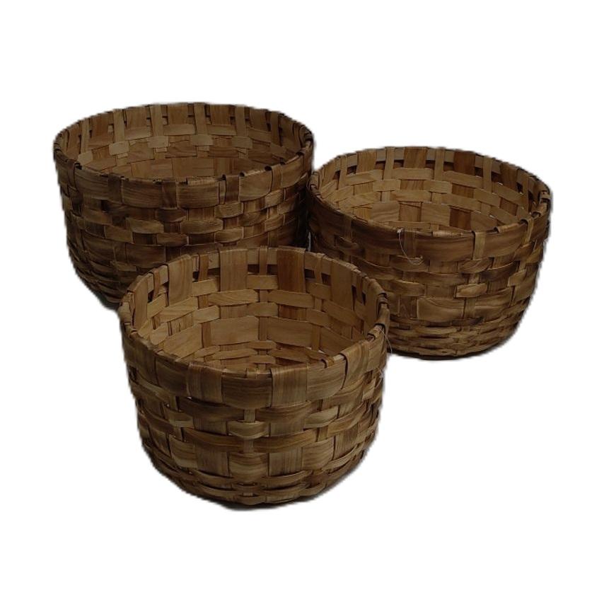 3pcs Woven Snack Storage Basket Handmade