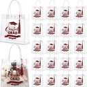 Sweetude 24 Pack 2026 Graduation Clear Gift Bags with Tassel Bulk, Congrats Grad Reusable PVC Treat Bags with Handles for Graduation Party Favors, High School College, 7.9 x 7.9 x 3.5 in (Burgundy)