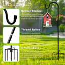GATSUNS Shepherds Hooks for Outdoor 42 Inch Garden Bird Feeder Pole with 5 Prongs Base Adjustable for Hanging Flower Basket Plant Pot Solar Lantern Light Wind Chime Hanger for Wedding Decor 2 Pack