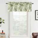 DriftAway Toile Linen Lined Valance Double Layer Thermal Room Darkening Blackout Window Valance Curtain for Kitchen Bathroom Farmhouse French Country Vintage Printed Pattern Single 14 Inch Loden Green