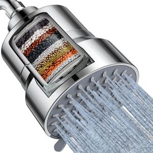 Filtered Shower Head, 3 Modes High Pressure Shower Head with 15 Stage Hard Water Filter Cartridge for Remove Chlorine and Harmful Substances Filtered Shower Head, 3 Modes High Pressure Shower Head with 15 Stage Hard Water Filter Cartridge for Remove Chlorine and Harmful Substances