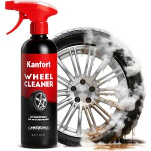 Wheel and Tire Cleaner Spray, Car Cleaning Supplies for Brake Dust, Grime & Rust Removal, Car Wash Wheel and Rim Cleaner for Alloy, Metal & Rubber, Quick Dry, No Residue