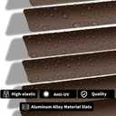 Aluminum Mini Blinds for Windows Cordless Horizontal Window Shades for Light Adjustment, Metal Venetian Blinds Waterproof for Bedroom, Bathroom, 28" W x 64" H, Brown