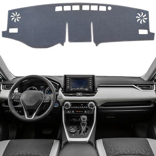 KEYOOG Dashboard Cover Dash Mat Fit for 2024-2019 to-yota RAV4 (Without HUD Models),Car Dash Board Mat Anti-Glare Carpet,Non-Slip Pad Sunshield Protector (Grey)