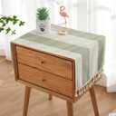 Simple Bedside Table Tassel Cover Cloth, Suitable for Bedside Table TV Microwave Washing Machine Refrigerator Dust Cover (Green)