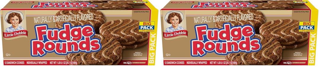 Little Debbie Fudge Rounds Big Pack, 24.1 OZ Box (Pack of 2), Best By Nov 2 25