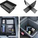 Center Console Organizer Compatible with Honda Pilot 2023-2025/2024 2025 Ridgeline / 2024-2026 Passport Interior Accessories, 2PCS Armrest Storage Box Dividers Insert Compartment Tray, Black