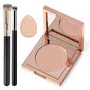 Colored Clay CC Undereye Corrector with Brush - Color Corrector for Dark Circles, Hydrating Under Eye Concealer to Brighten & Conceal for Women & Men (#001 Light-Medium Peach)