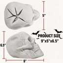 Ceramic Fire Pit Skull Logs for Indoor or Outdoor Fireplaces, Fire Pit, Bonfire, Campfire, Halloween Decor (White-1 pack)