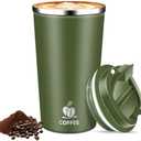 Hwawhin 17oz Insulated Travel Coffee Mug with Flip Lid – Leakproof Stainless Steel Insulated Coffee Tumblers, Reuable Coffee Cup for Hot & Cold Drinks, Perfect for Camping & On-the-Go