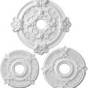 Gerrii 3 Pack Ceiling Medallions for Light Fixtures, Decorative Ceiling Rosettes in 3 Sizes, 13", 16.5" & 18" Od, Durable White Polyurethane, Lightweight & Easy Installation