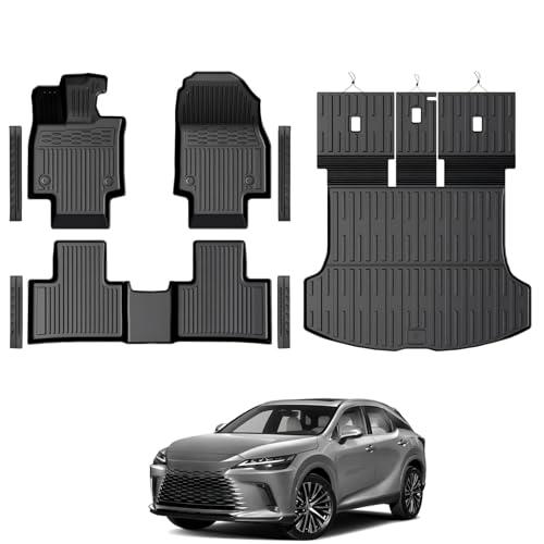 Floor Mats for Lexus RX350/RX350H/RX500h 2023-2026, All Weather Floor Mats Trunk Cargo Liner with Backrest Protectors and Door Sill Guards Accessories, Full Coverage Set (Not fit RX450h & PHEV)