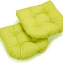 Blazing Needles Twill Rounded Back Chair Cushion, 19" x 19", Mojito Lime 2 Count