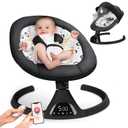Electric Baby Swing for Infants to Toddler Portable Babies Swings Timing Function 5 Swing Speeds Bluetooth Touch Screen Music Speaker with 10 Preset Lullabies 5-Point Carabiner Black