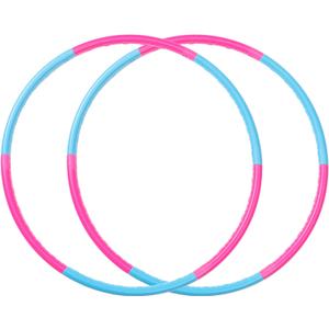Liberry 2 Packs Kids Exercise Hoop, Detachable & Size Adjustable Toy Hoop, Professional Hoola Rings, Sport Gift in Blue, Pink