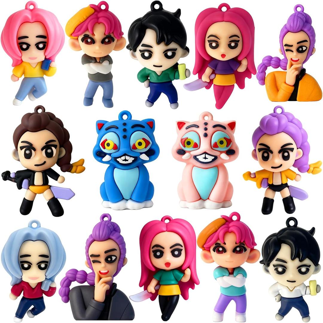 14Pcs Korean Idol Movie Action Figure Toys,Unique Key Chain,Goodie Bag Stuffers Party Supplies Decorations Gifts for Fans
