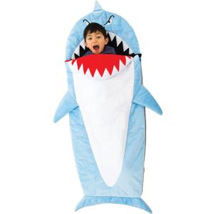 Bixbee Kids Sleeping Bag, Soft Sleepy Sack for Kids & Toddlers | Easy Roll Up Design for Daycare + Naptime, 60 x 22 Inches |Cozy Slumber Bag with Lining | Shark Sleeping Bag for Boys + Girls