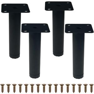6" / 15cm Furniture Legs Set of 4, Modern Metal Sofa Legs Furniture Support Feet Replacement Leg for Sofa Couch Chair Ottoman Cabinet Table (Black)
