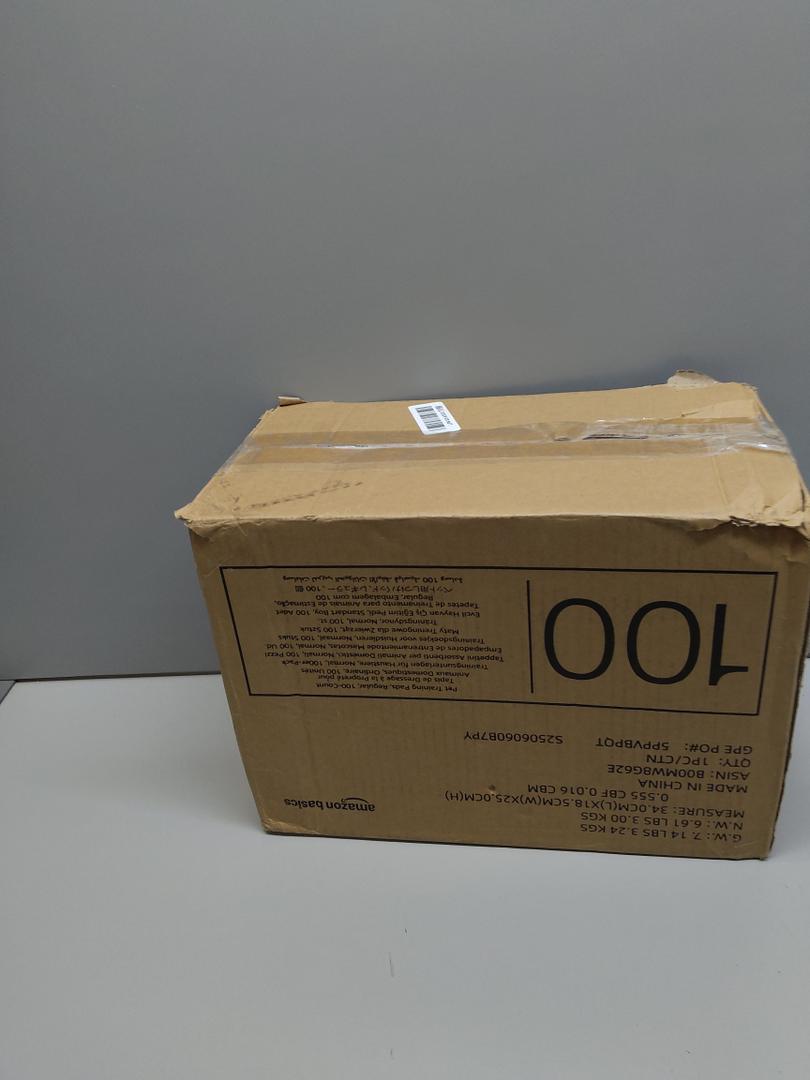 Basics LeakProof Dog and Puppy Potty Training Pee Pads with QuickDry 5Layer Super Absorbent Design, Regular Size 22 x 22 inch, Blue & White, 100 Count