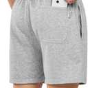 NORTHYARD Men's 7" Athletic Running Shorts with Zipper Pockets Quick Dry Lightweight Workout Gym Short (Gray, XL)