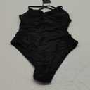 ZAFUL Women's One Piece Swimsuits Cut Out Tummy Control Twist Front Bathing Suit Sexy Tie Back Push Up Slimming Swimwear Black, Small (US 4-6)