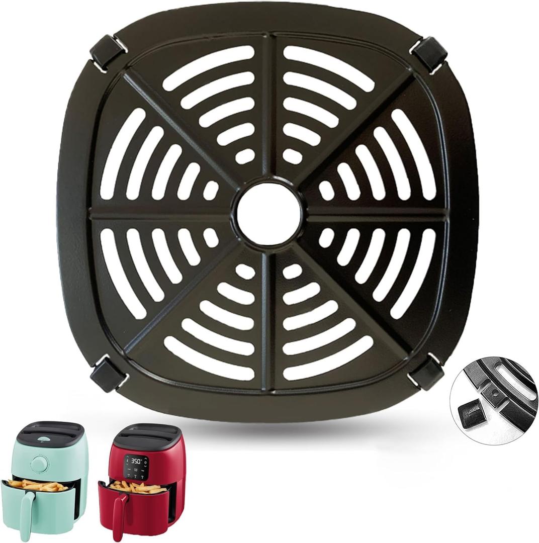 2.6QT Air Fryer Replacement Grill Pan for DASH Tasti-Crisp Electric Air Fryers, Upgraded Grill Crisper Plate Tray Grate Rack Shelf Grid for DASH 2.6QT Air Fryer, Dishwasher Safe, Nonstick