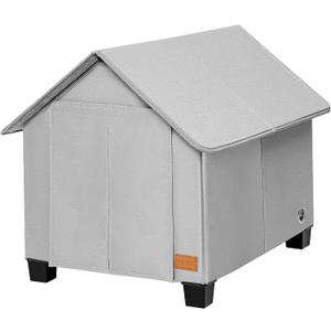 Insulated Dog House Outdoor with Warm Mat and Elevated Feet,Weatherproof Dog Bed House for Medium Size Dog and Multiple Large Cat,Max Pets Size 20.8 X 13.7 Inches