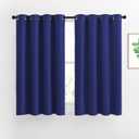 NICETOWN Blackout Curtain Panels Grommet - All Season Eyelet Top Blackout Draperies for Bedroom/Living Room/Glass Door, Navy Blue, 1 Pair of 52 x 45 inches