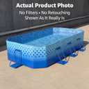101" Foldable Pool for Kids & Adults,Indigo | Non-Inflatable, Metal Frame, Thick PVC Collapsible, Swimming Pool for Kids Family Dogs,Outdoor Summer