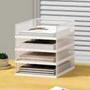 11x17 Metal Paper Sorter,Stackable Letter Tray(A3,White,Vertical, 4 Tier)
Letter/Legal Size Paper Shelf, A3 Document Holder, Storage Rack, Office Supplies, Desk Accessories & Workspace Organizer