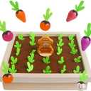 2 x Skrtuan Montessori Toys for Toddlers 3 4 5 Years Old Boys Girls Baby, Wooden Toy Carrot Harvest Game, Educational Toys Shape Sorting Matching Puzzle, Memory Game Fine Motor Skill Gifts for Kids 3-5