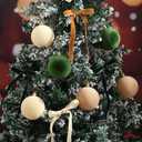 Syhood 15 Pcs 3.15" Christmas Velvet Balls Ornaments with 30 Flocked Bows 1 Vintage Ribbon Velvet Neutral Christmas Tree Decoration for Xmas Holiday Decor(Green/Khaki/White)